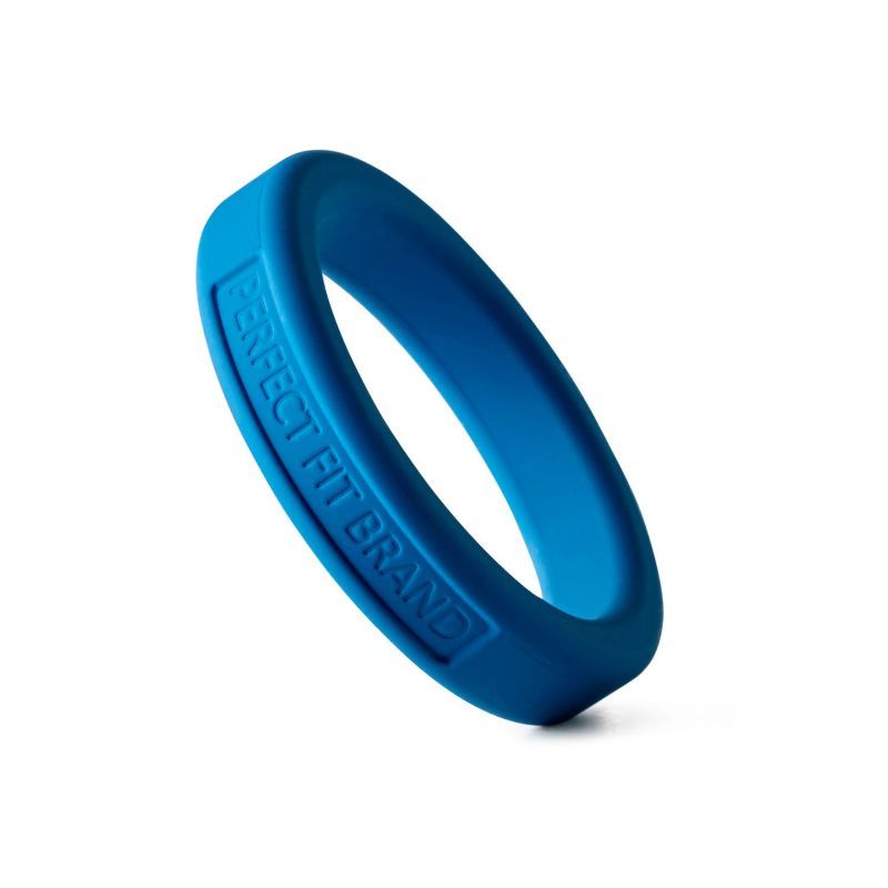Classic Silicone Medium Stretch Penis Ring 44mm Blue image 3