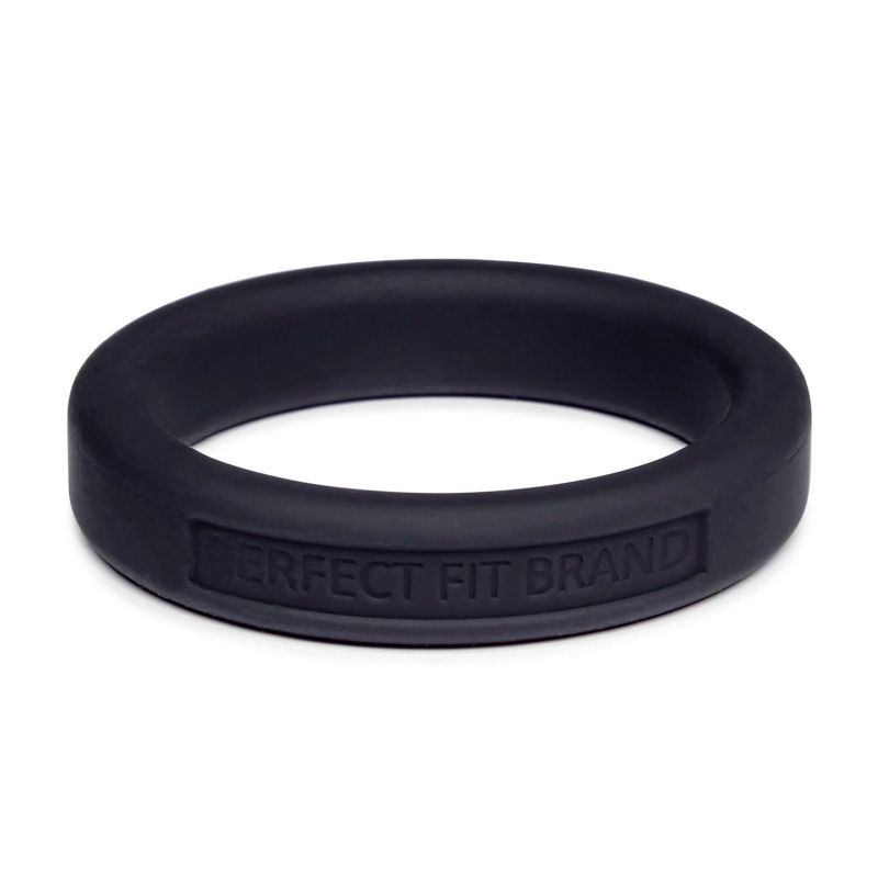 Classic Silicone Medium Stretch Penis Ring 44mm Black image 1