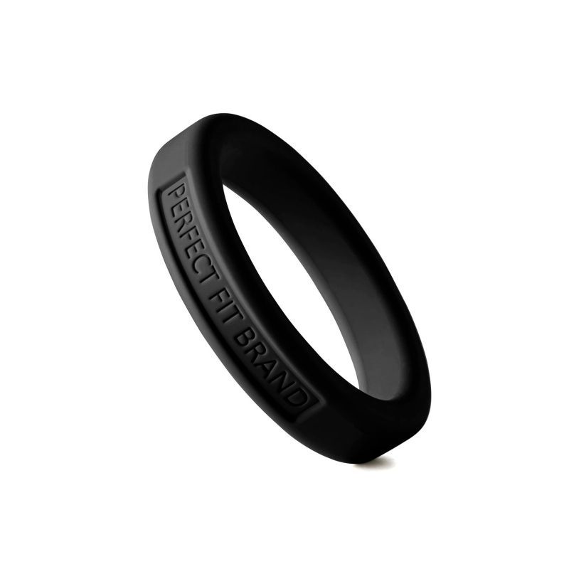 Classic Silicone Medium Stretch Penis Ring 44mm Black image 2