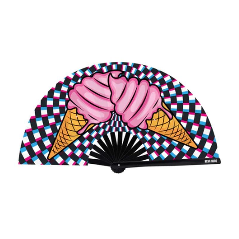 Ice Scream You Scream Blacklight Folding Fan image 1
