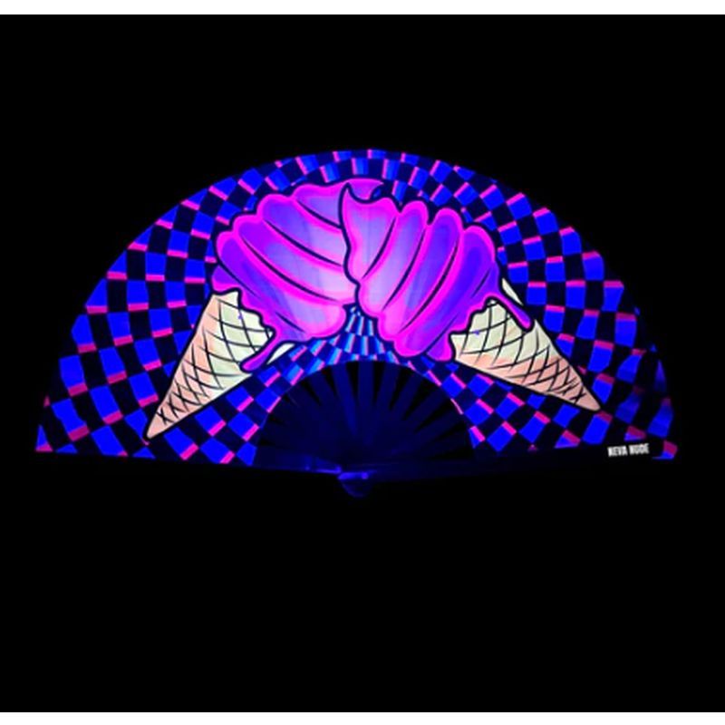 Ice Scream You Scream Blacklight Folding Fan image 2