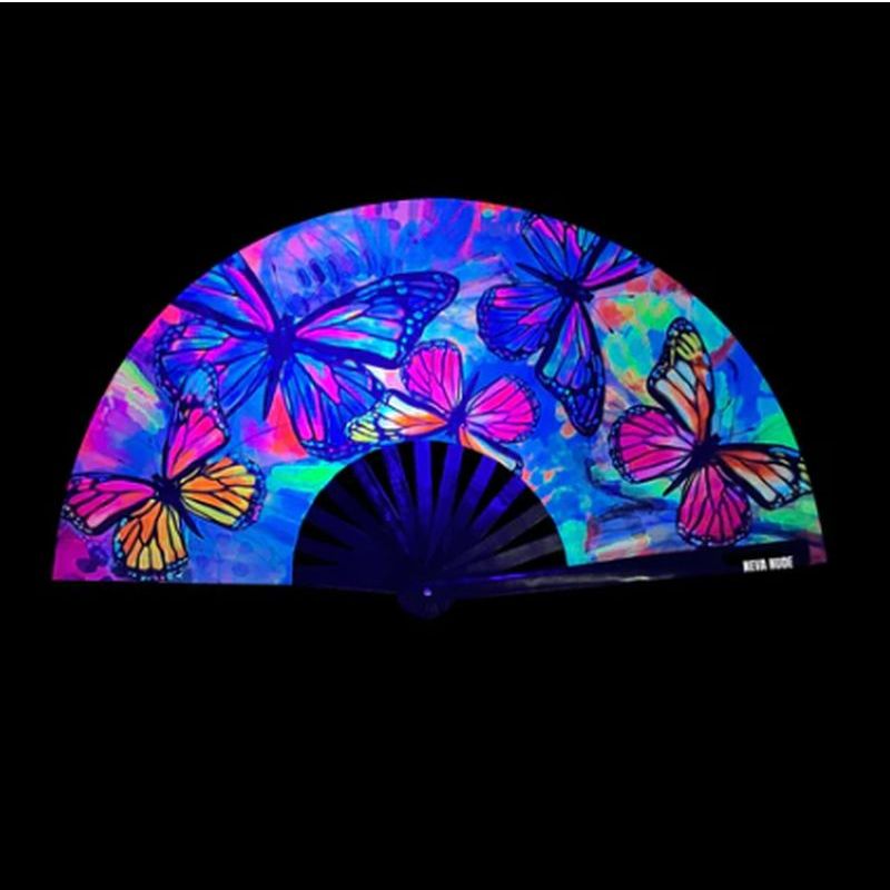 Flutter By Butterfly Blacklight Folding Fan image 2