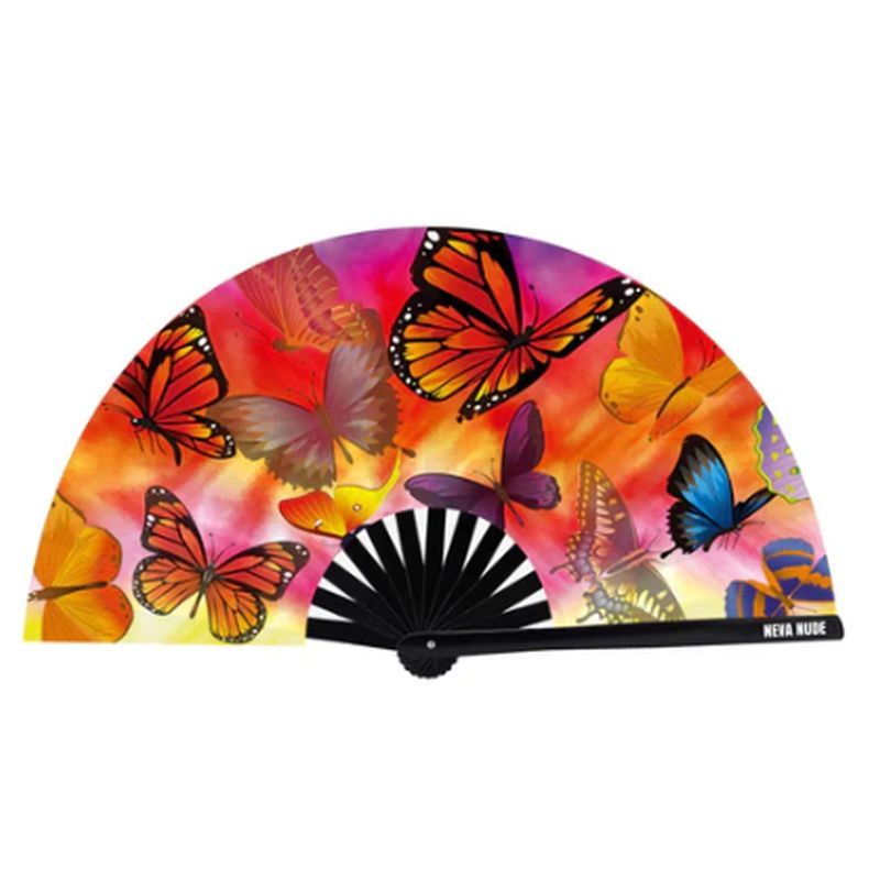 Butterfly Garden Blacklight Folding Fan image 1