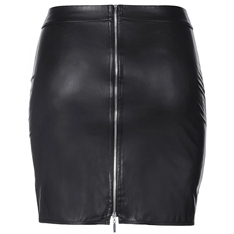 Stretch Wetlook Mesh Criss Cross Skirt Black image 4