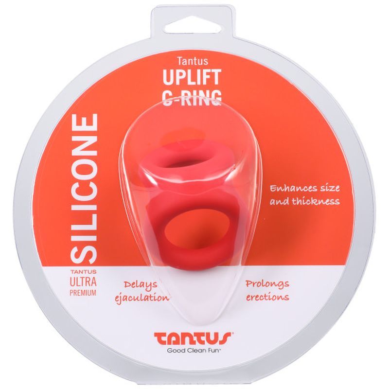 Uplift Silicone Cock Ring Crimson image 5
