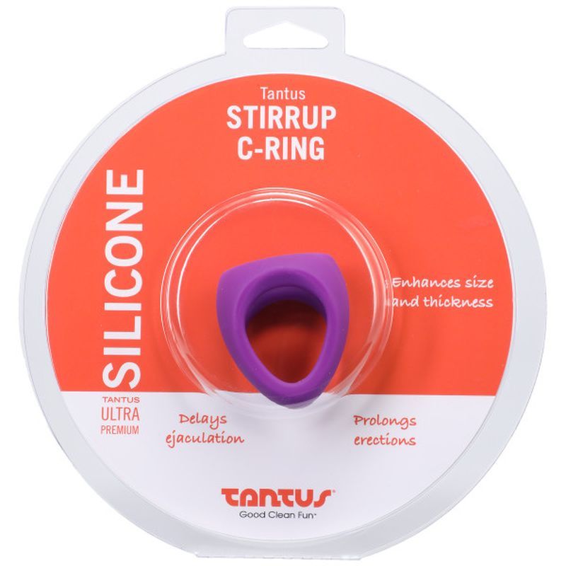 Stirrup Silicone Cock Ring Lilac image 5