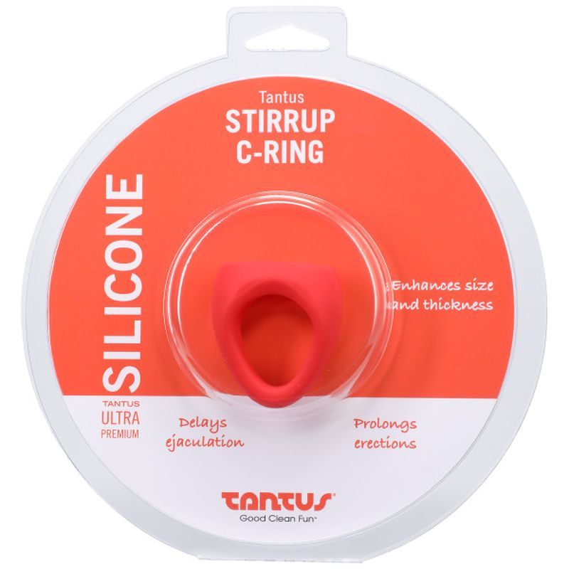 Stirrup Silicone Cock Ring Crimson image 5