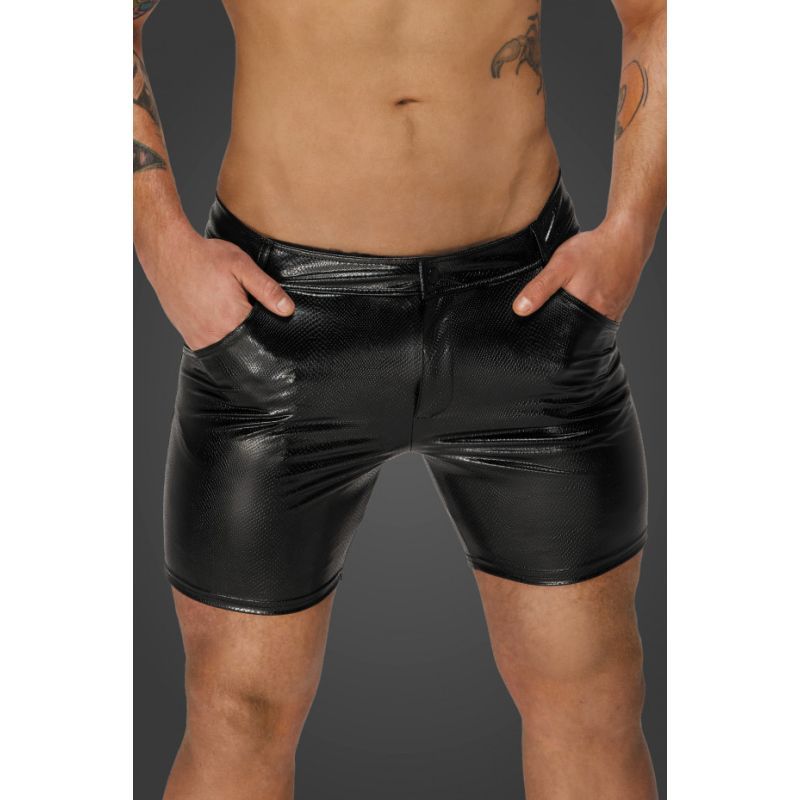 Snake Wetlook Mid Length Shorts with Back Pockets image 1