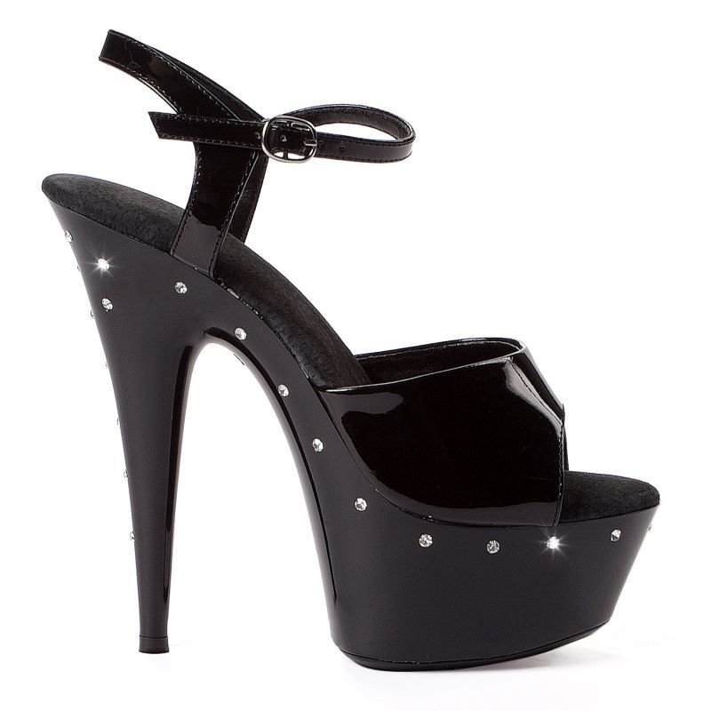 Rhinestone Platform Black 6in image 2