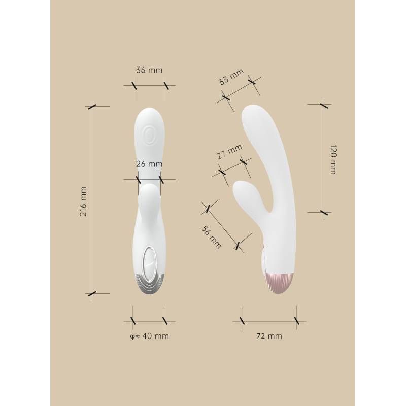 Pada Rabbit and G-Spot Pulsing Vibrator White image 3