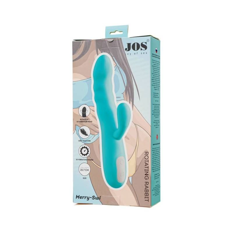 JOS Merry Swirl Rotating Shaft Rabbit Vibrator Blue image 7