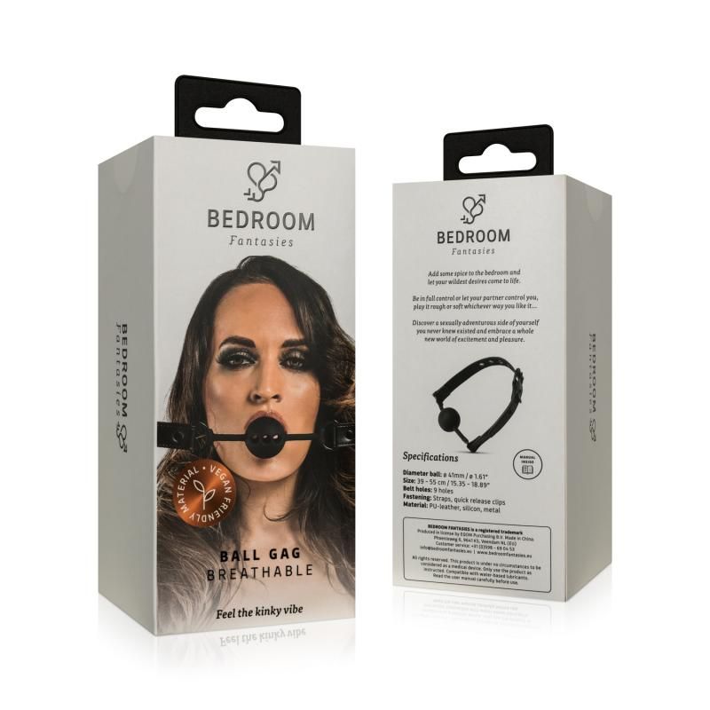 Breathable Silicone Ball Gag Black image 7