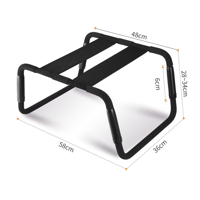 Sex Chair Adjustable Height Black PU Seat image 3