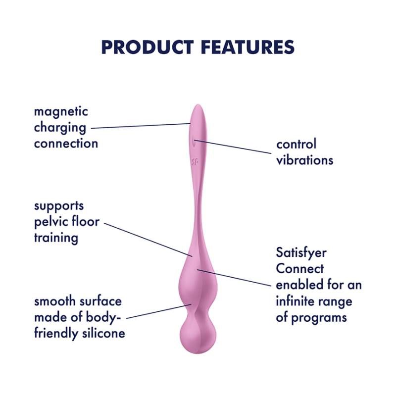Satisfyer Love Birds 1 Kegel Pelvic Floor Trainer w Connect App Pink image 4