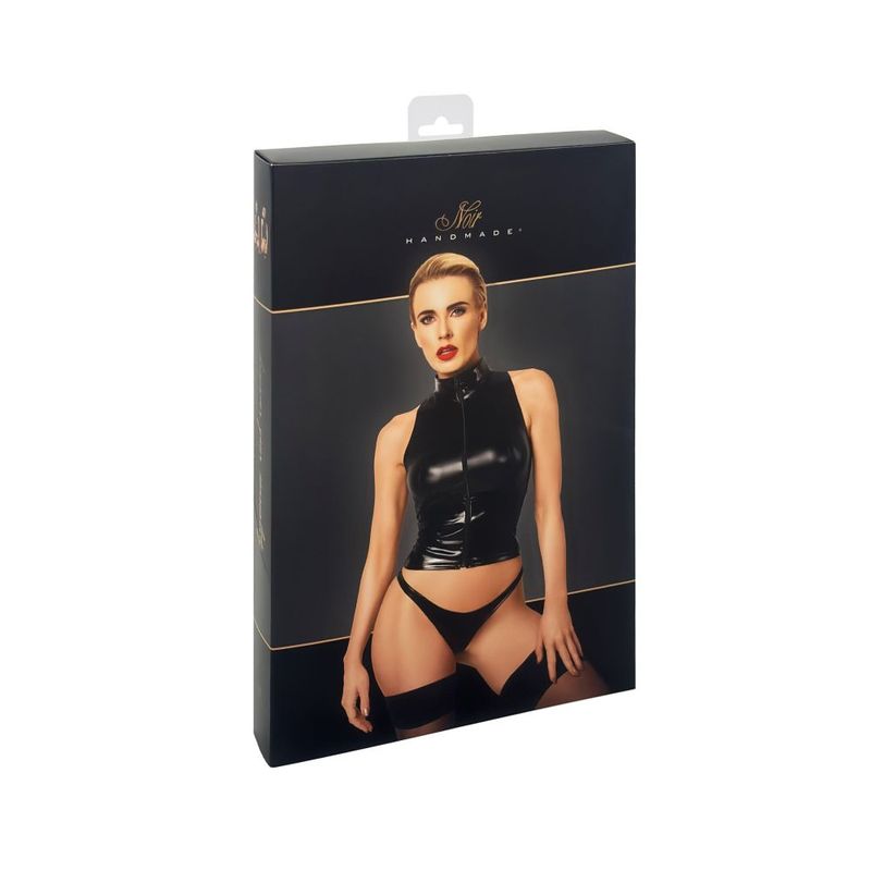 Glam Wetlook Top w Vinyl Corset image 2