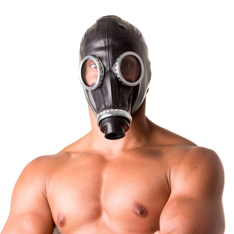 Classic 80s Fetish Rubber Gas Mask image 1