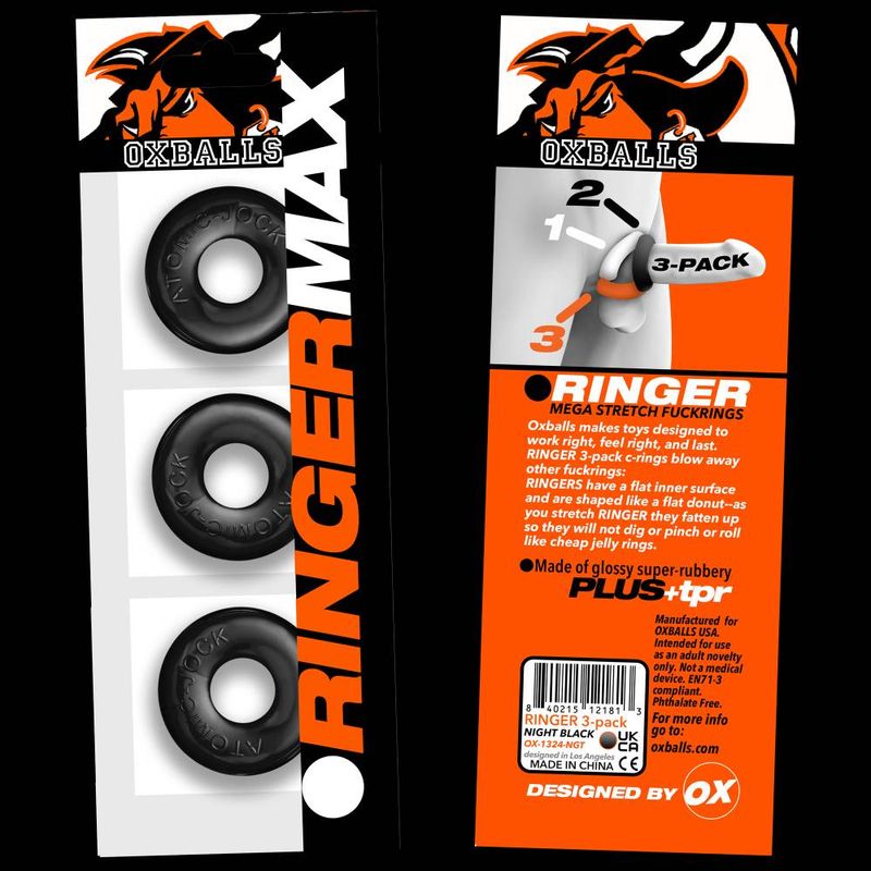 Ringer Max 3 Pc Cockring Set Black image 2