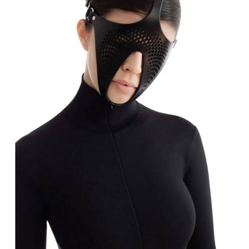 Ex Machina Genuine Leather Mask Black image 2