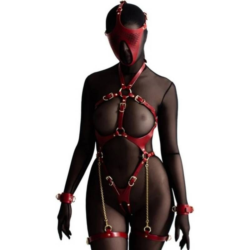 Ex Machina Genuine Leather Mask Red image 2