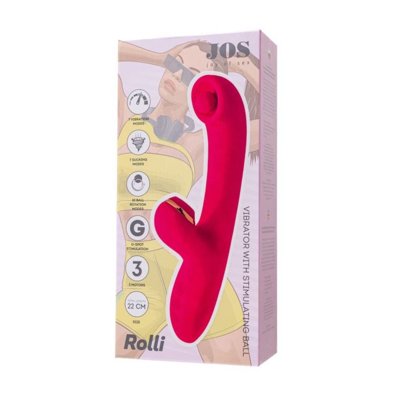 JOS Rolli Stimulating Ball Vibrator with Vaccuum Clitoral Stimulator image 2
