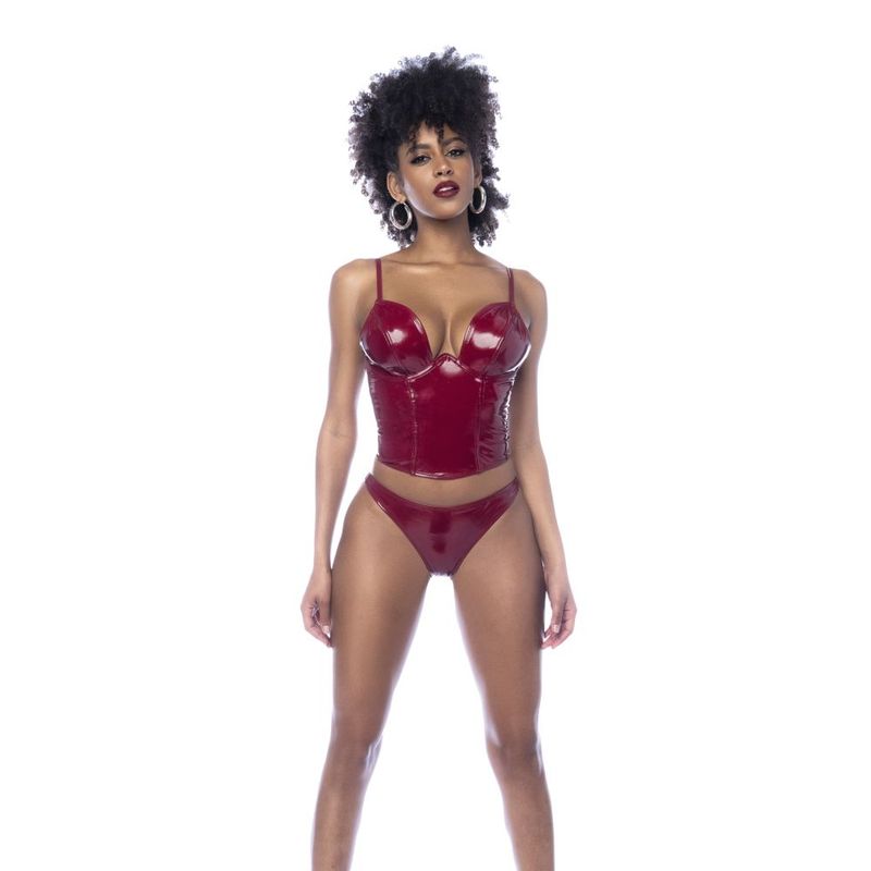 Wet Look Vinyl 2 Pc Set Gloss Wine image 2