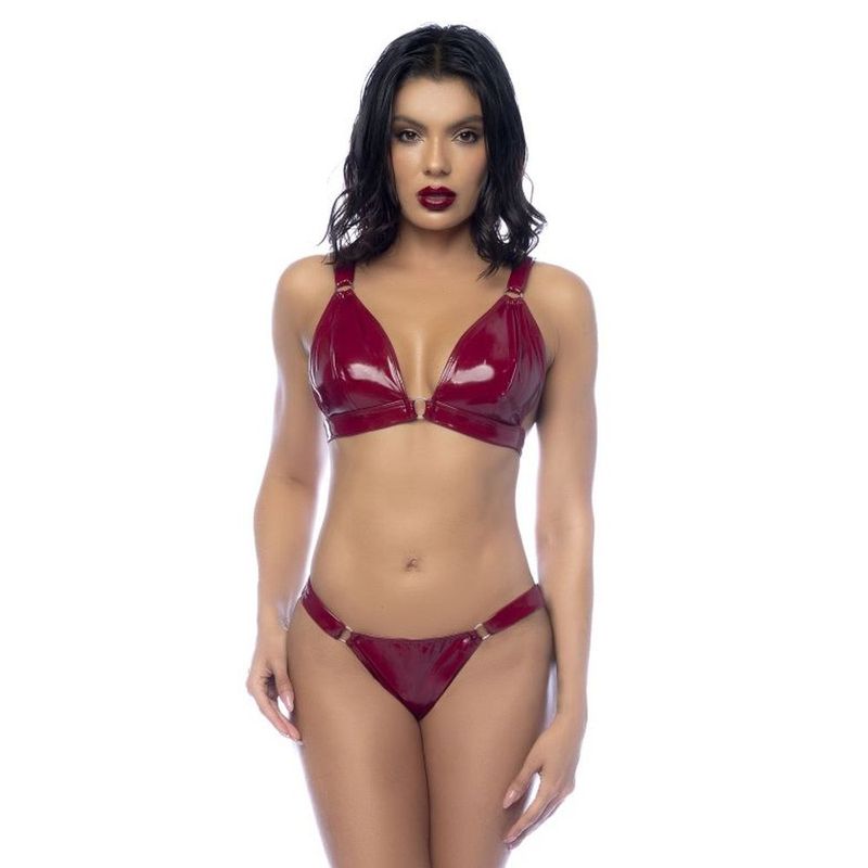 Wet Look Vinyl 2 Pc Set Gloss Wine image 1