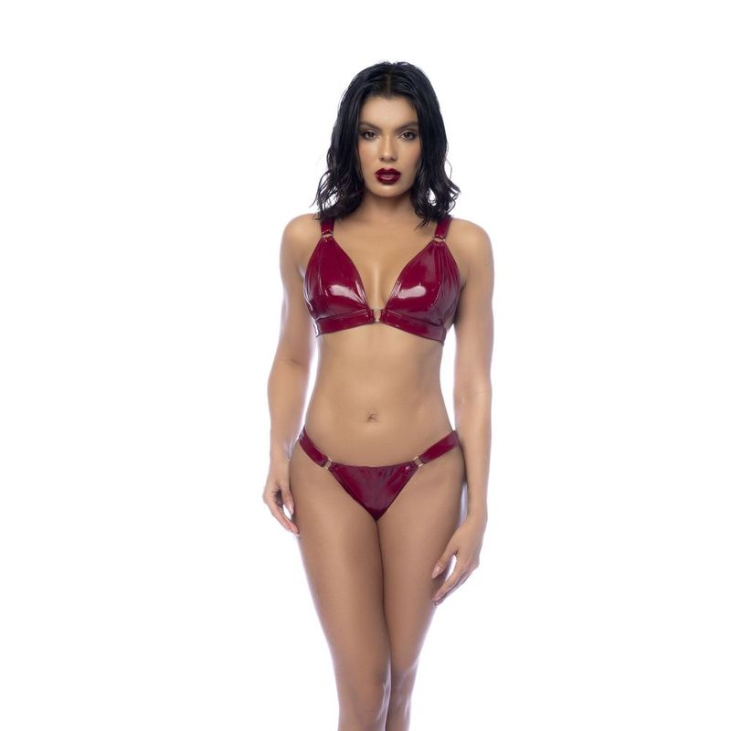 Wet Look Vinyl 2 Pc Set Gloss Wine image 3