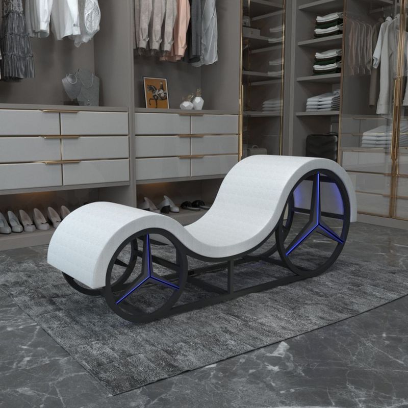Kama Sutra Mebon Chaise Love Lounge White with Metal Frame and LED image 1