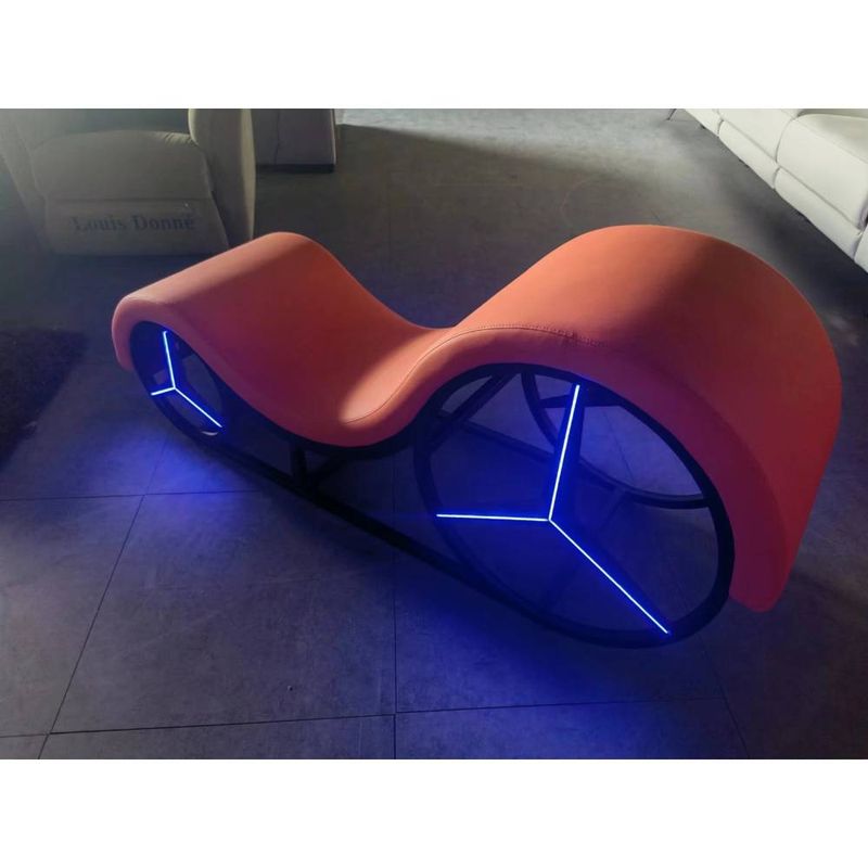 Kama Sutra Mebon Chaise Love Lounge Orange with Metal Frame and LED image 2