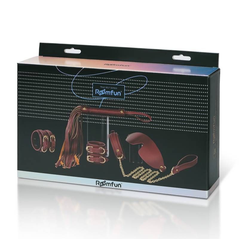 8 Pc Deluxe Bondage Play Kit Burgundy Gold image 10