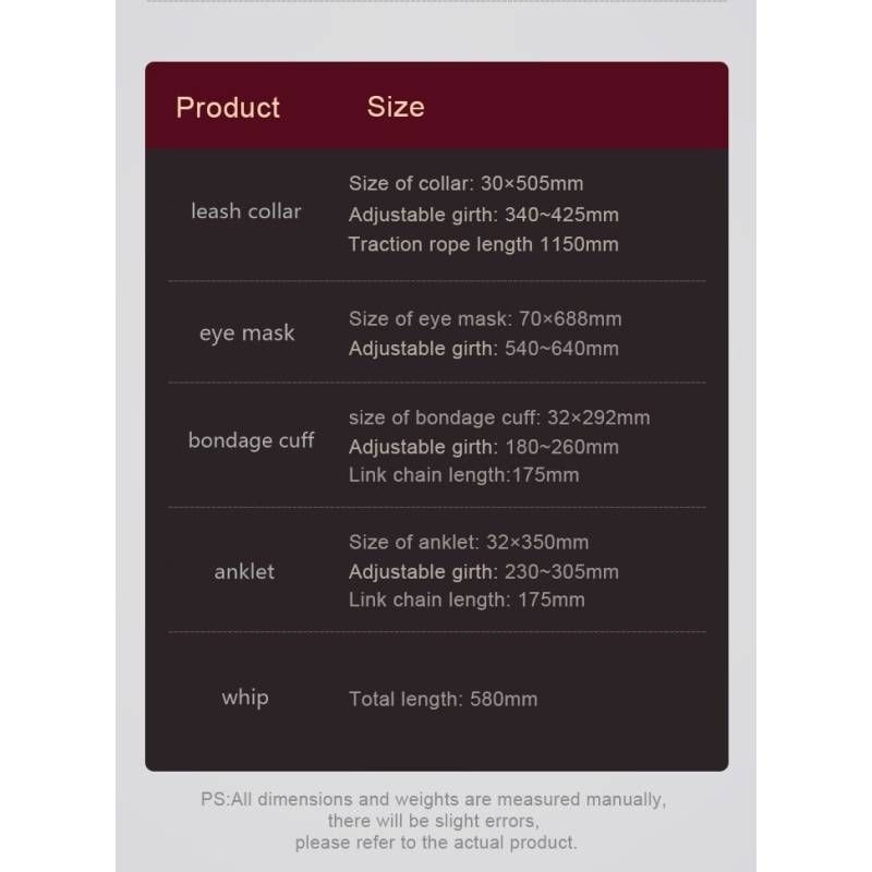 8 Pc Deluxe Bondage Play Kit Burgundy Gold image 11