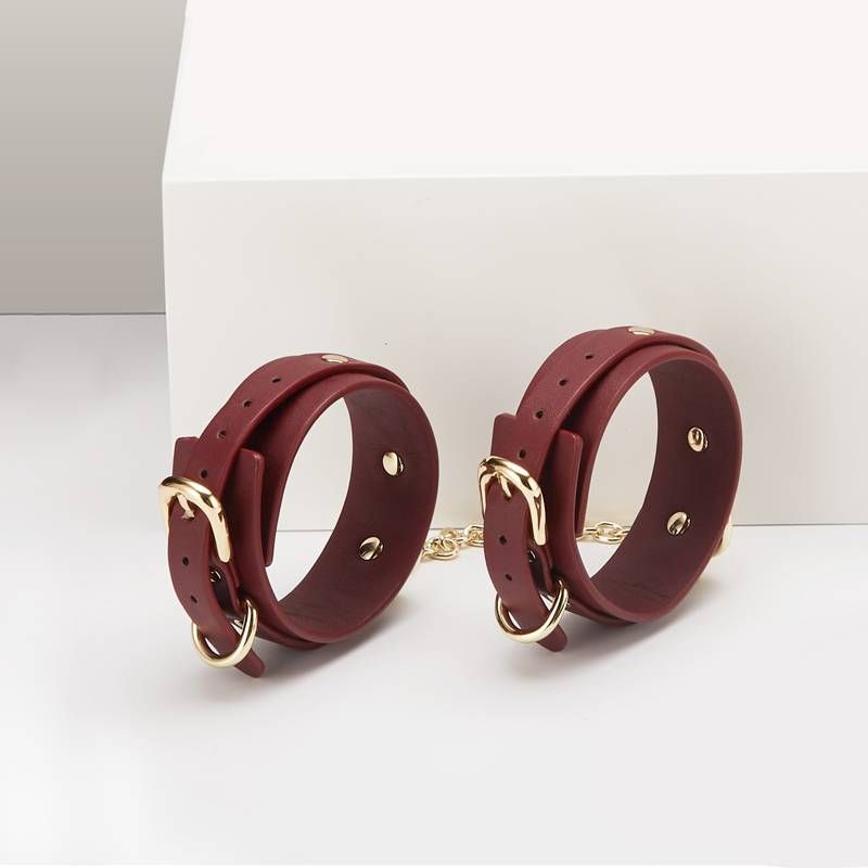 8 Pc Deluxe Bondage Play Kit Burgundy Gold image 3