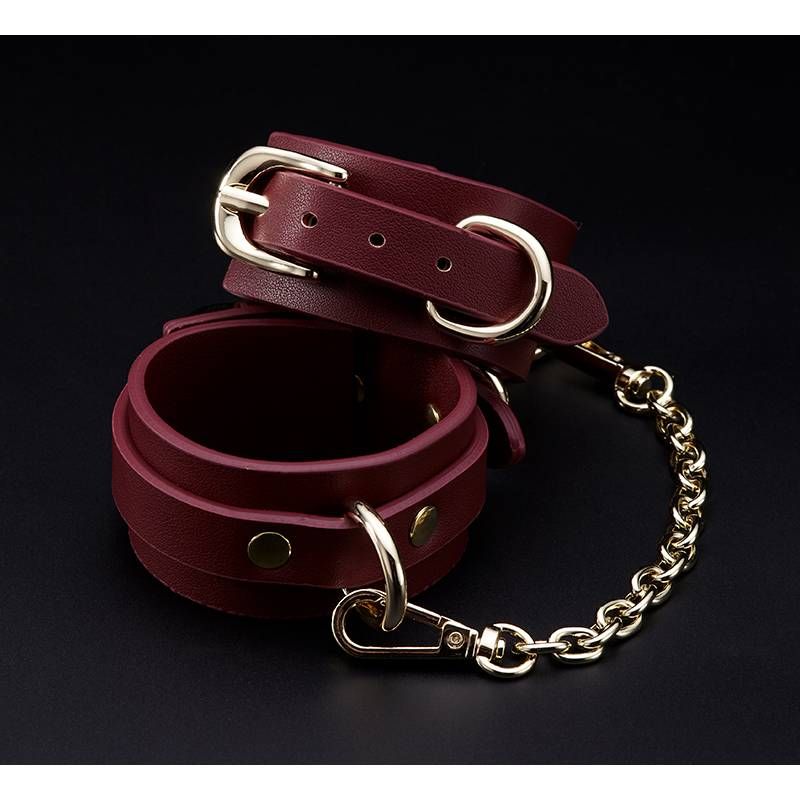 8 Pc Deluxe Bondage Play Kit Burgundy Gold image 8