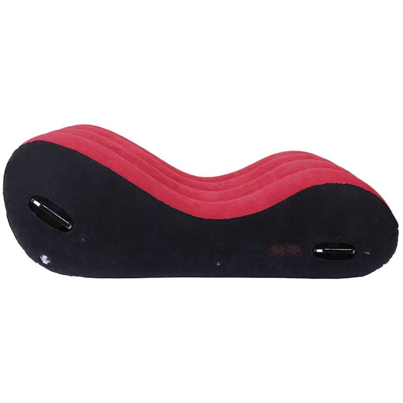 Large 1.5m Inflatable Suede Love Lounge with Handrail image 1