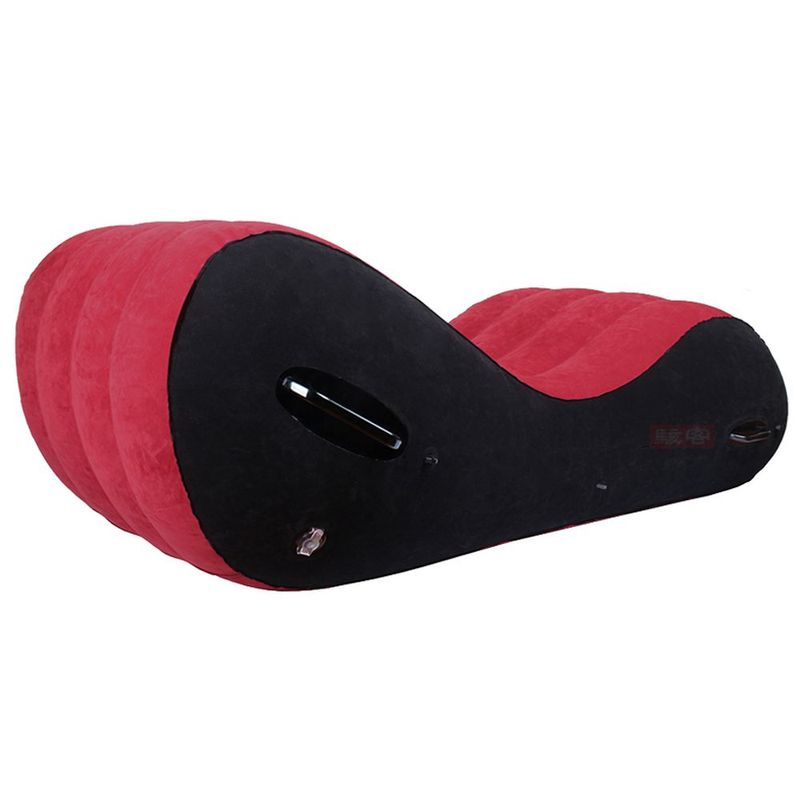 Large 1.5m Inflatable Suede Love Lounge with Handrail image 2