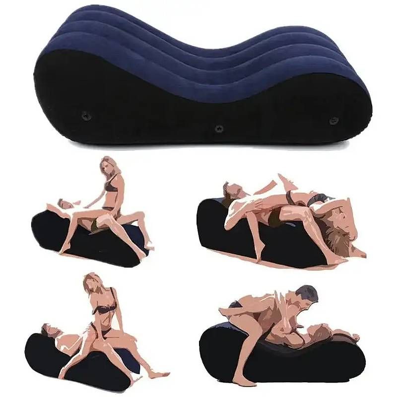 Large 1.5m Inflatable Suede Love Lounge with Handrail image 4