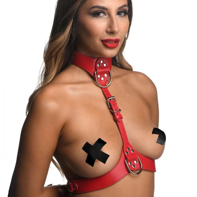 Red Female Chest Harness S/M image 1