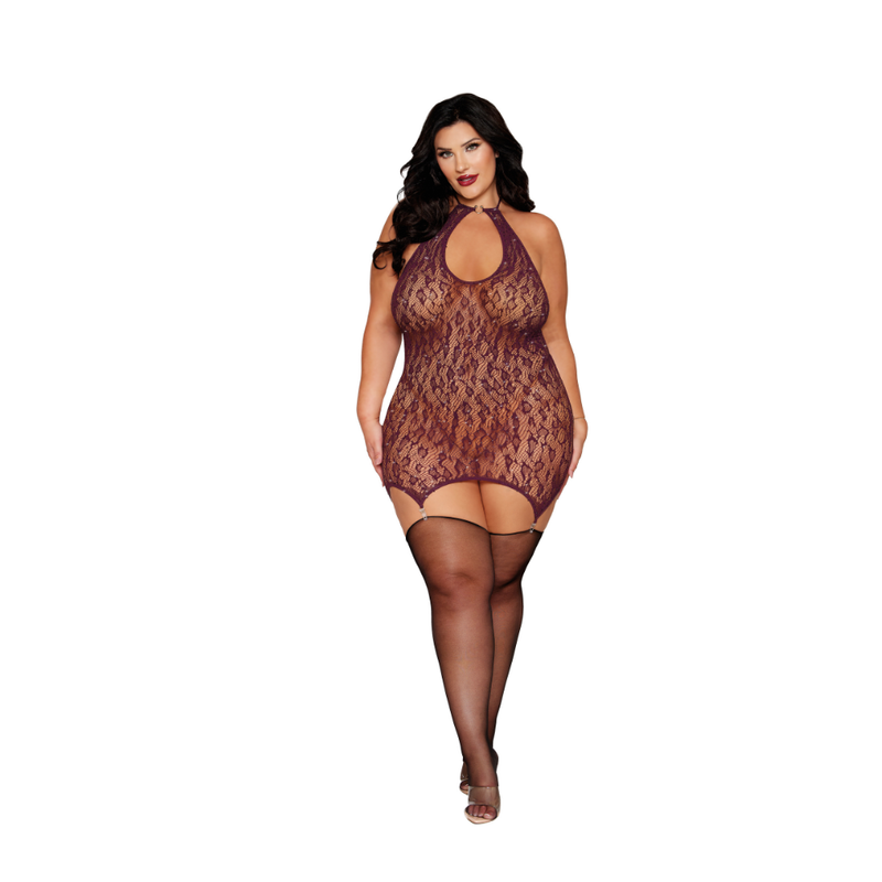 Dreamgirl Garter Slip Burgundy image 3
