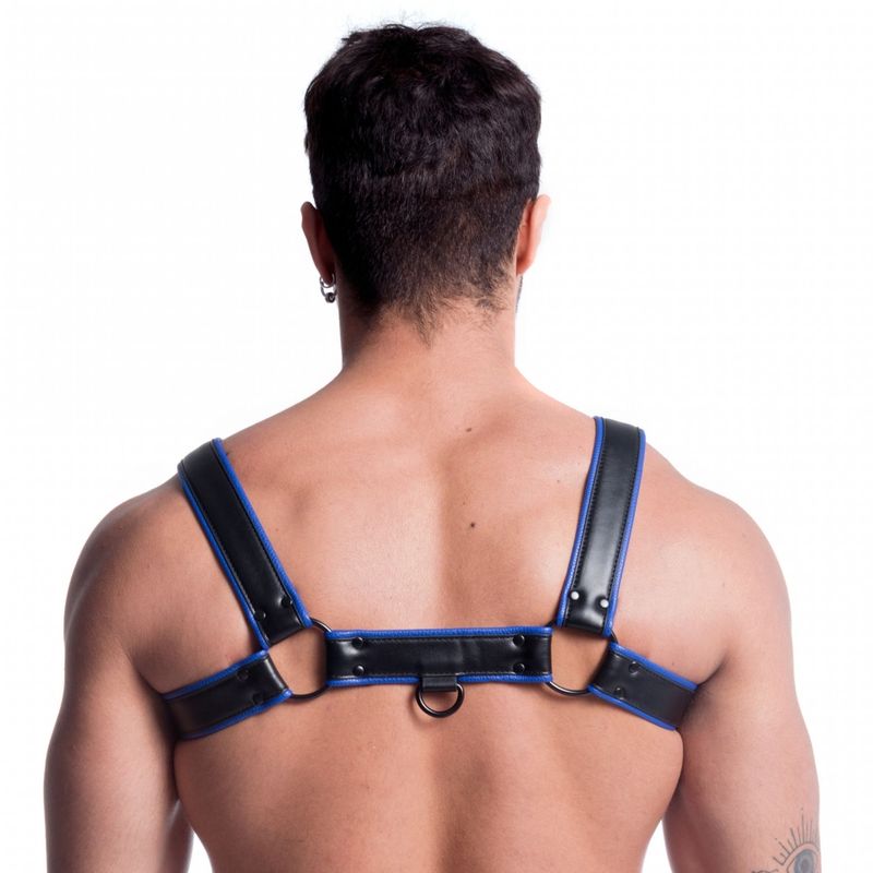 Vegan Bulldog Harness Black and Blue image 3