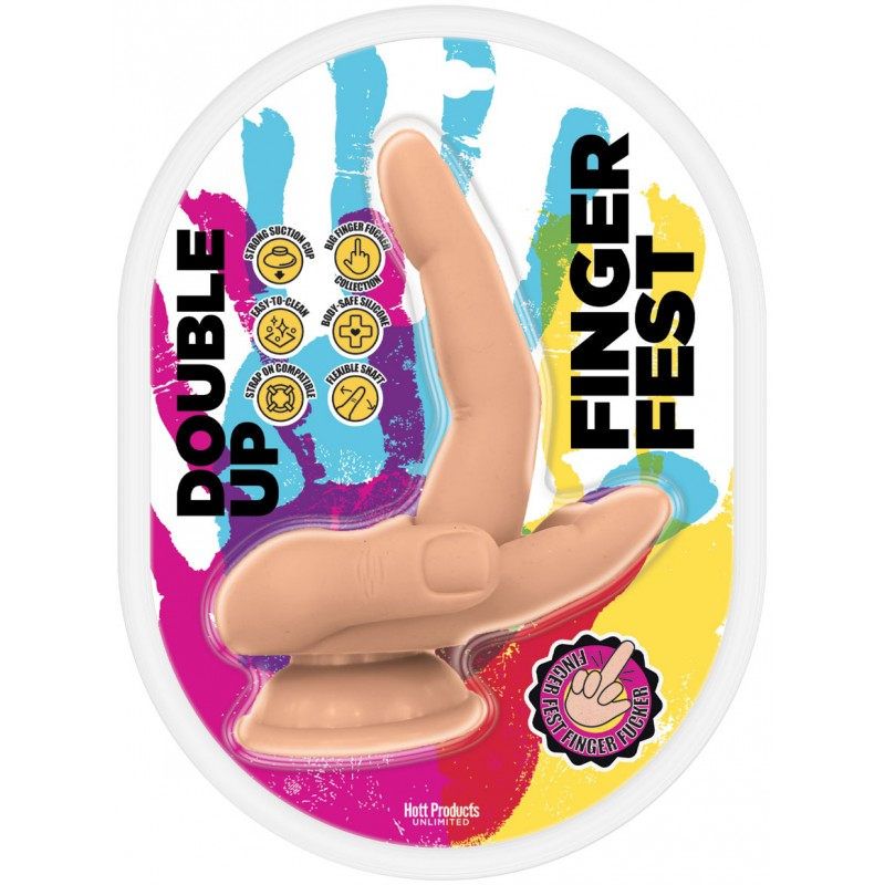 Finger Fest Dildo Double Up Flesh image 2