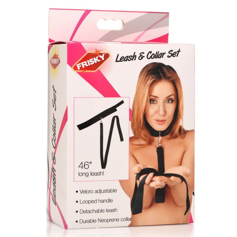 Neoprene Collar And Leash Set Black image 1