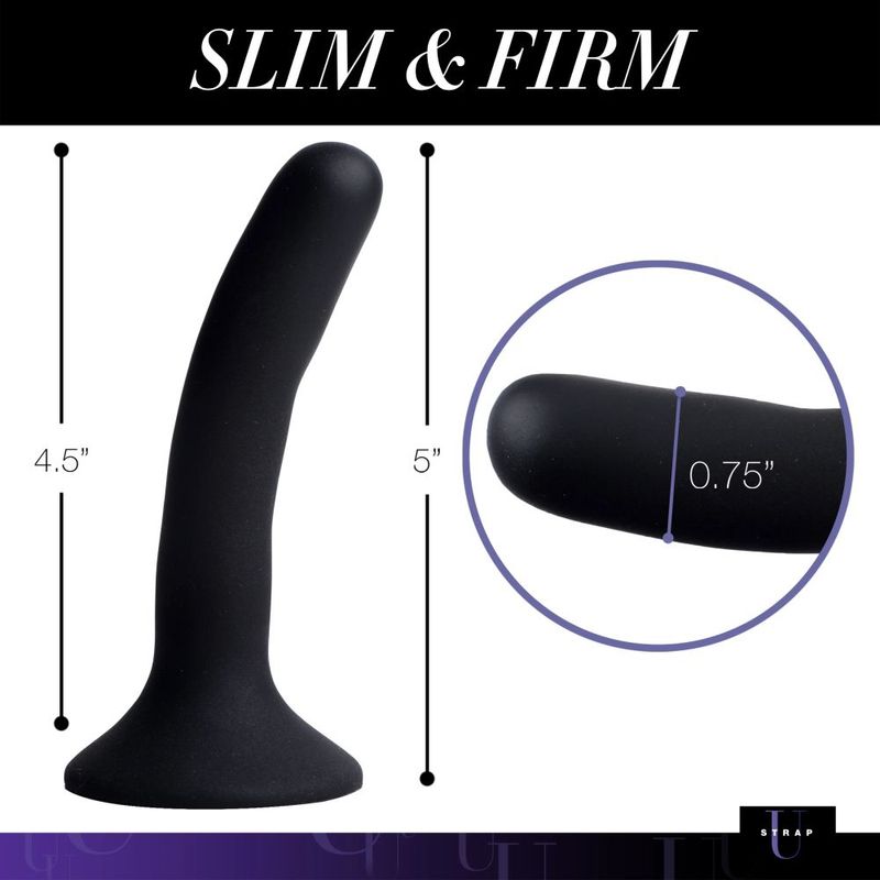 Black Silicone Strap-On Dildo Small image 2