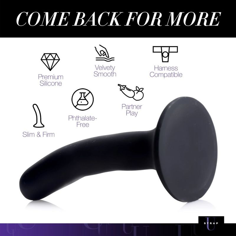 Black Silicone Strap-On Dildo Small image 6