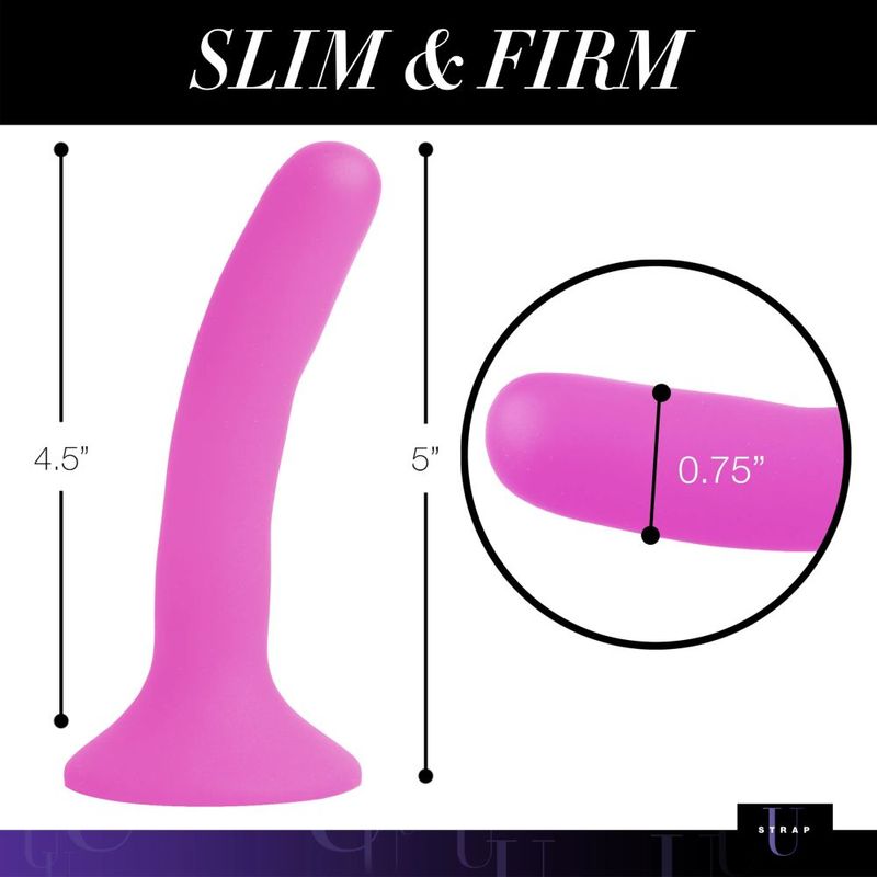Pink Silicone Strap-On Dildo Small image 3
