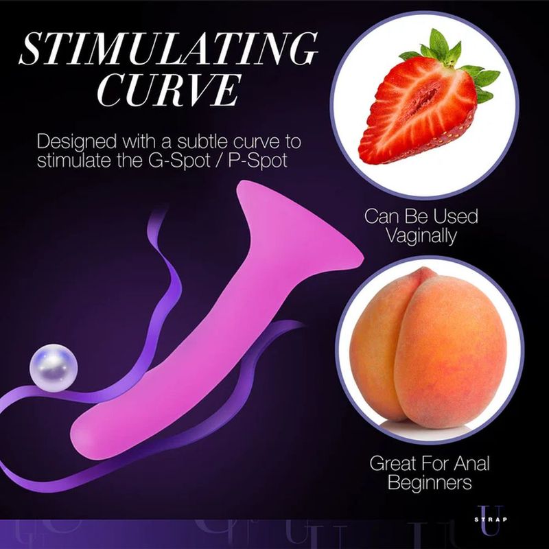 Pink Silicone Strap-On Dildo Small image 4