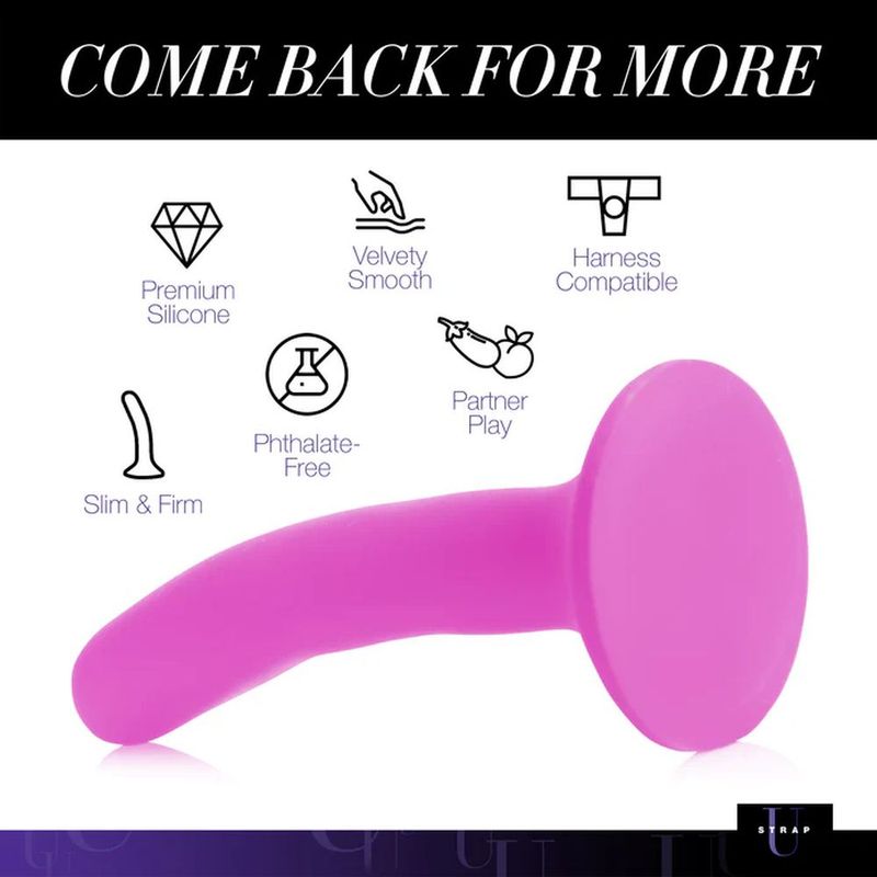 Pink Silicone Strap-On Dildo Small image 6