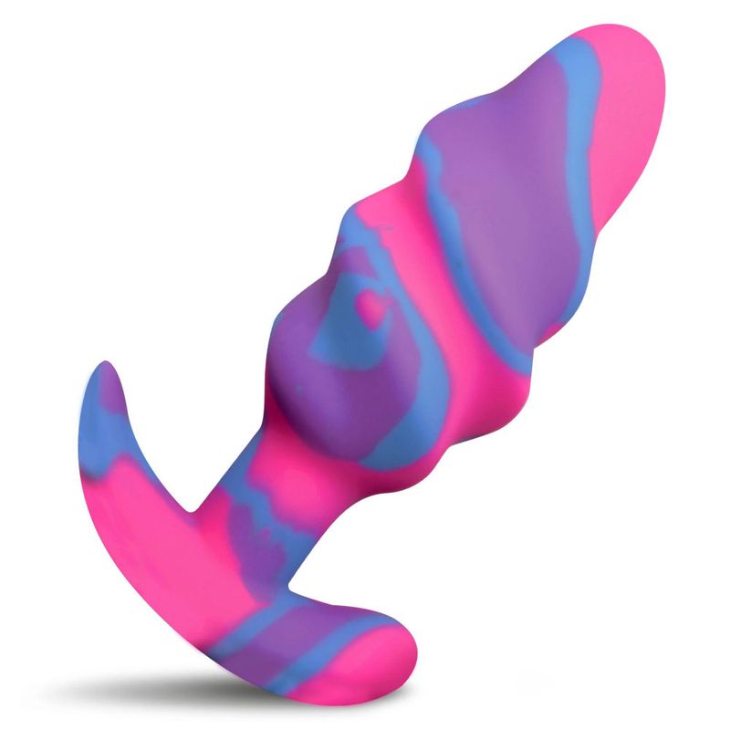 Unicorn Swirl Silicone Butt Plug Medium image 1