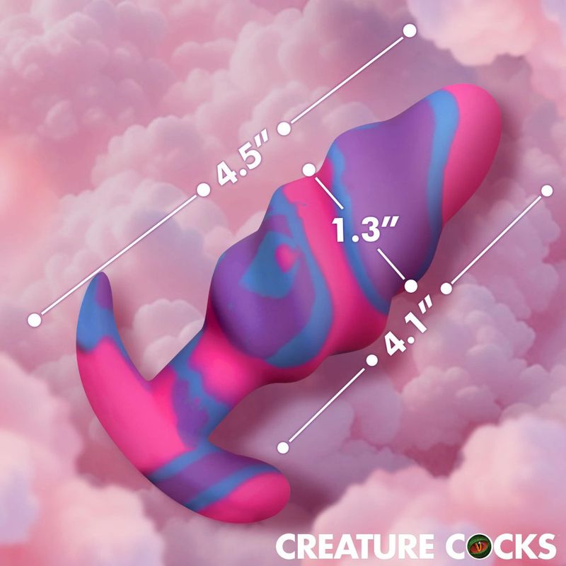 Unicorn Swirl Silicone Butt Plug Medium image 3