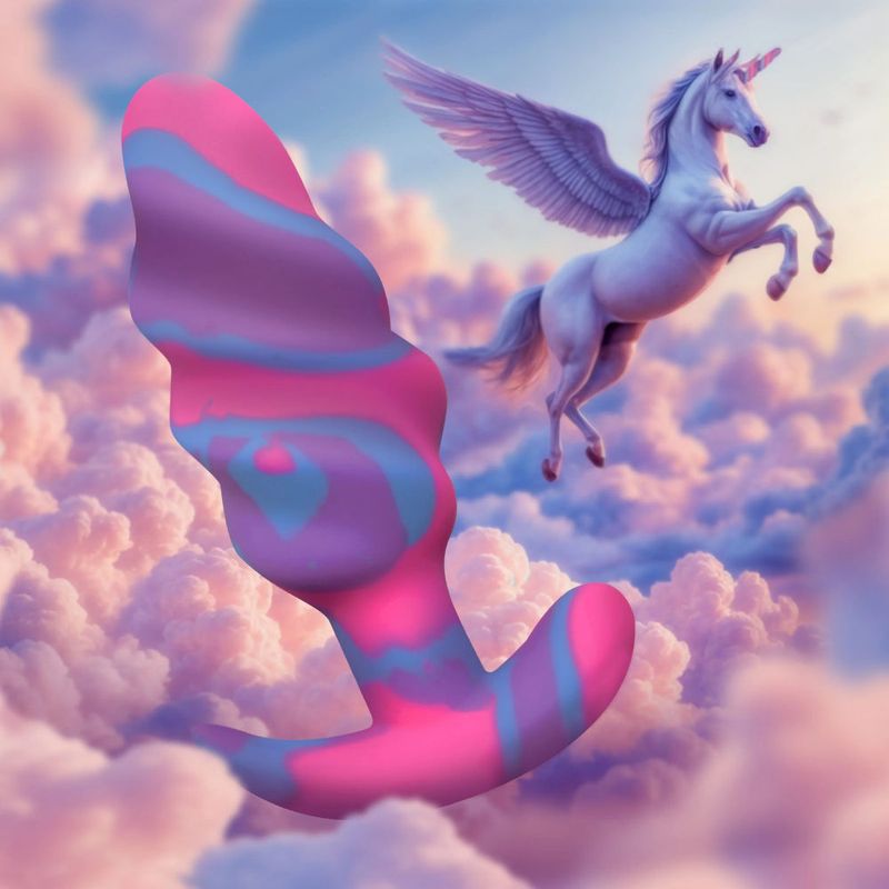 Unicorn Swirl Silicone Butt Plug Medium image 4
