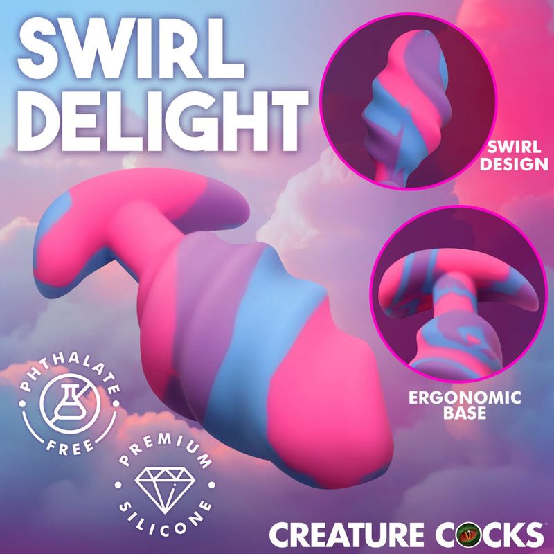 Unicorn Swirl Silicone Butt Plug Large image 2